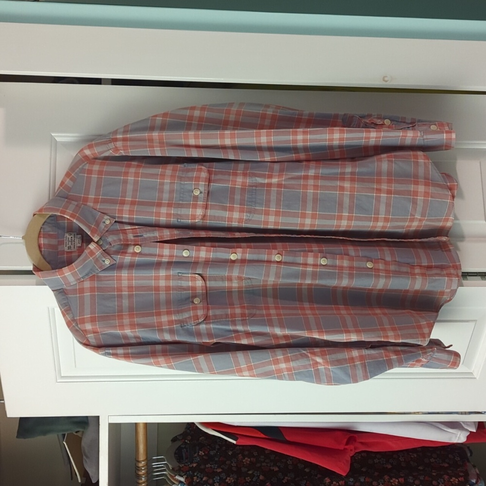 J. Crew Mens Large Madras long sleeve button down shirt